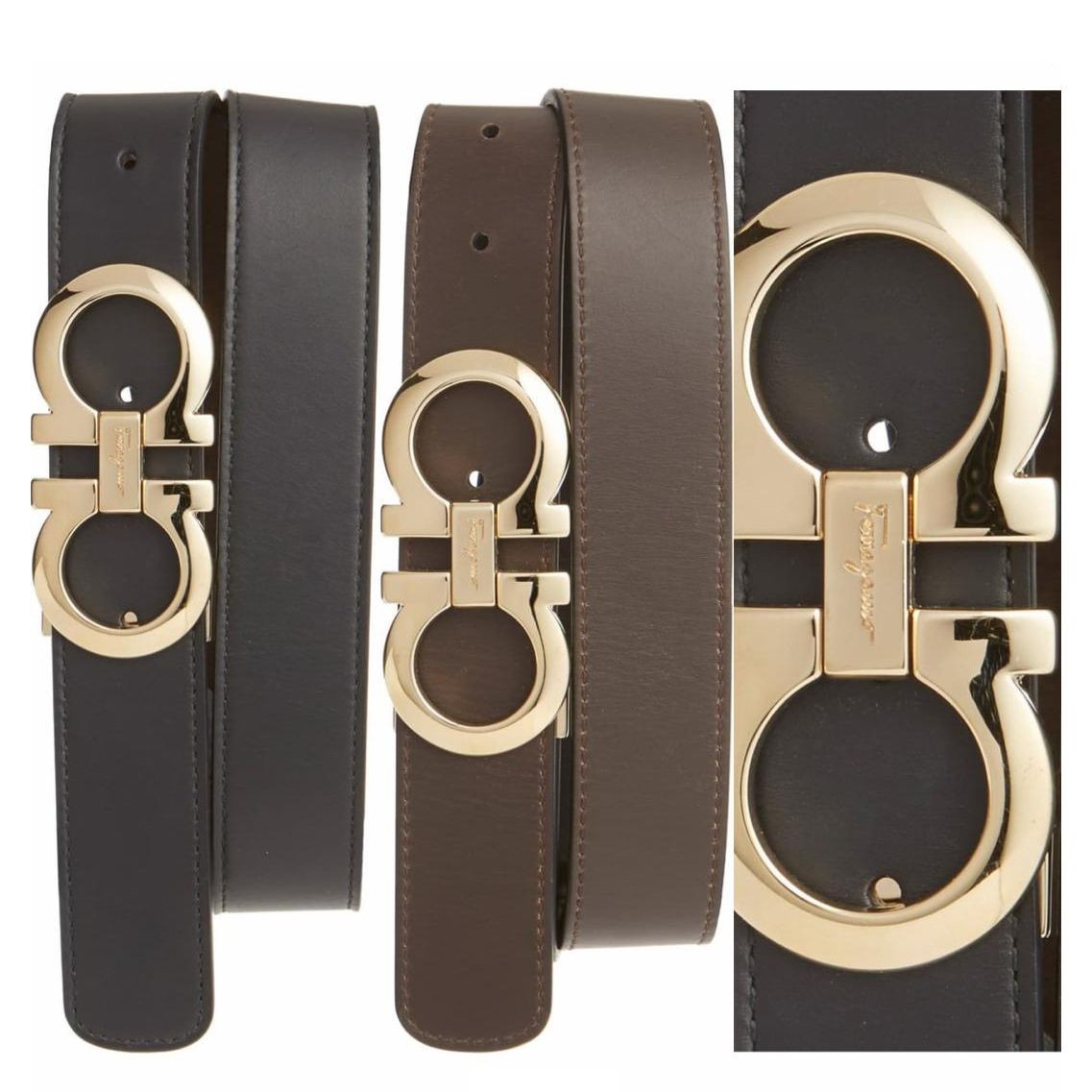 Ferragamo Reversible Leather Belt - DopestKickz