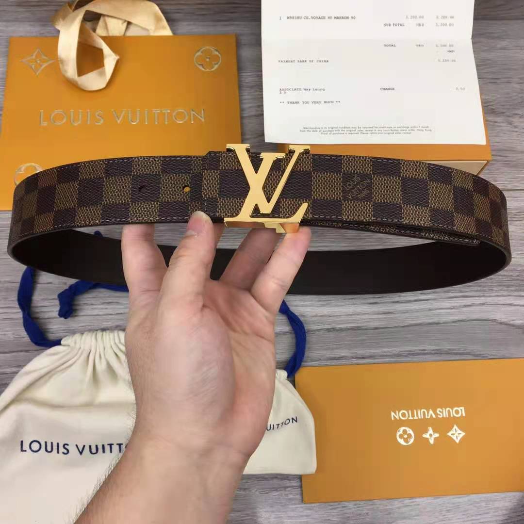 Louis Vuitton Initiales Damier Belt - DopestKickz