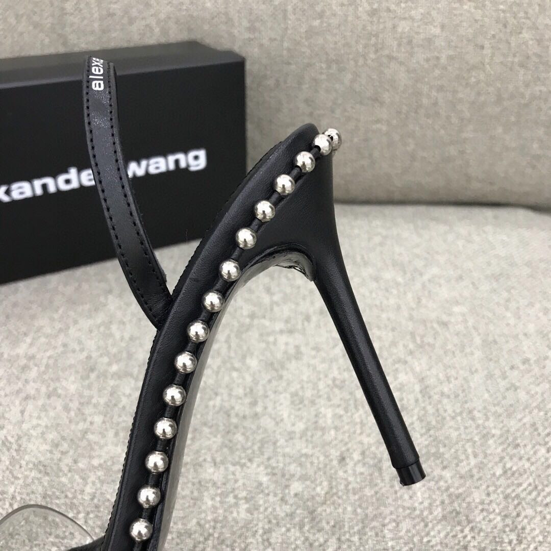 Alexander Wang Nova Satin Crystal Sandal In Black - DopestKickz