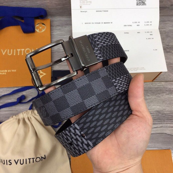 Louis Vuitton Damier Print 40MM Belt - DopestKickz