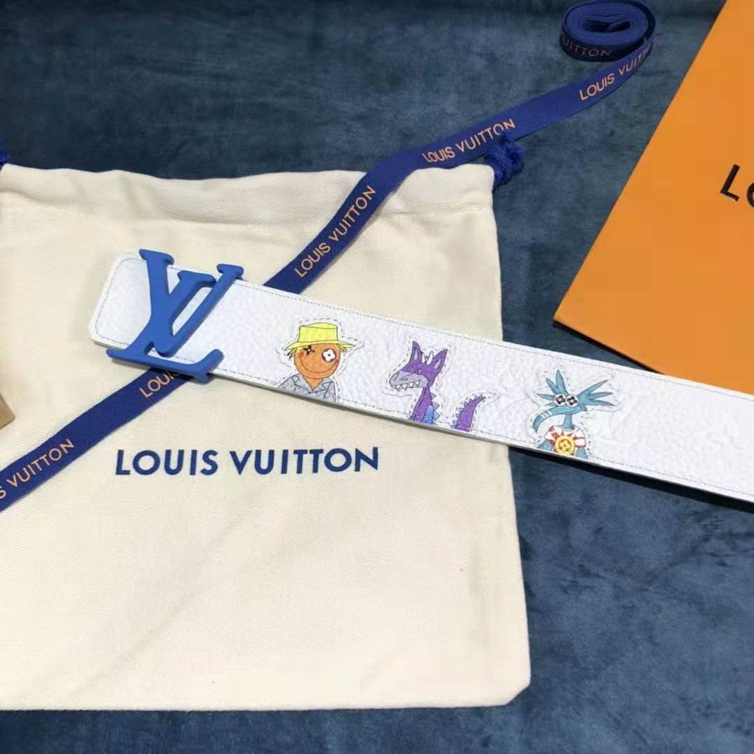 Louis Vuitton Carton White Belt 40MM - DopestKickz
