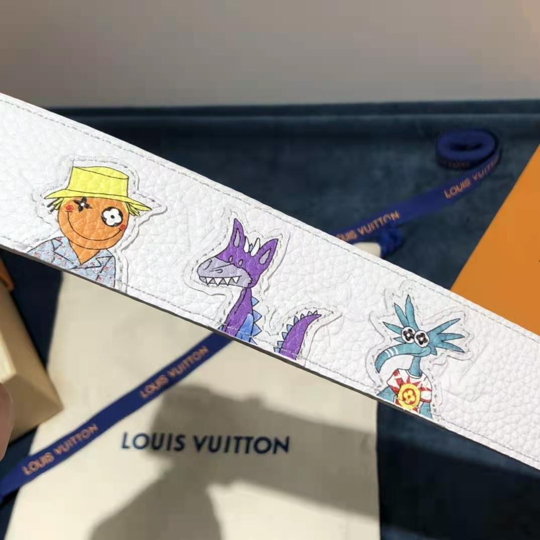 Louis Vuitton Carton White Belt 40MM - DopestKickz
