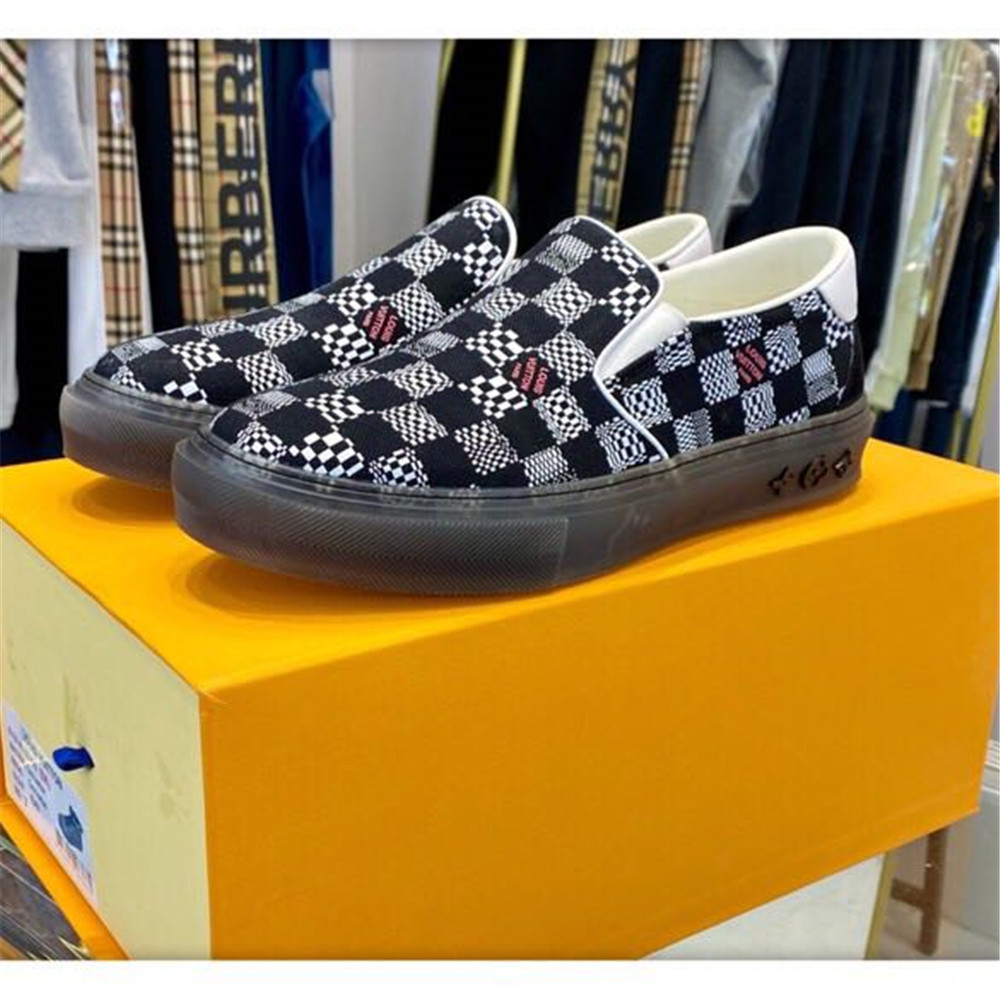 Louis Vuitton  Black Damier Loafers - DopestKickz