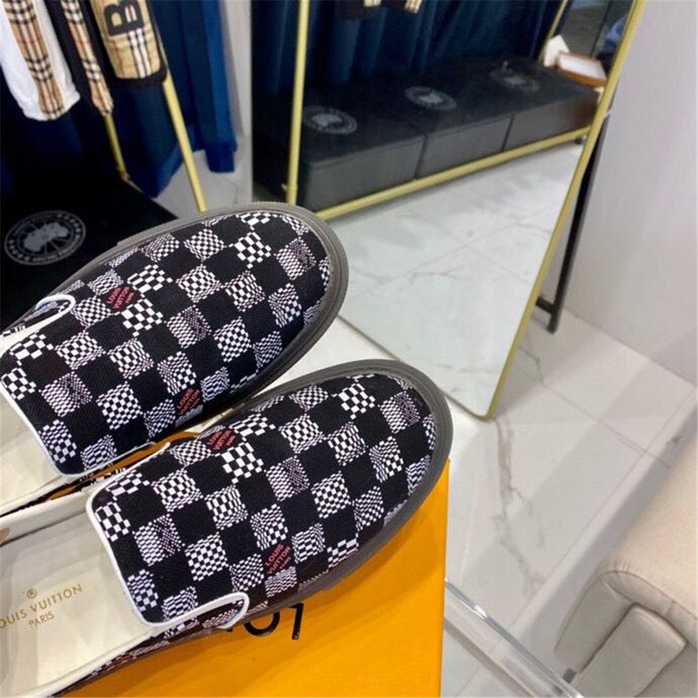 Louis Vuitton  Black Damier Loafers - DopestKickz