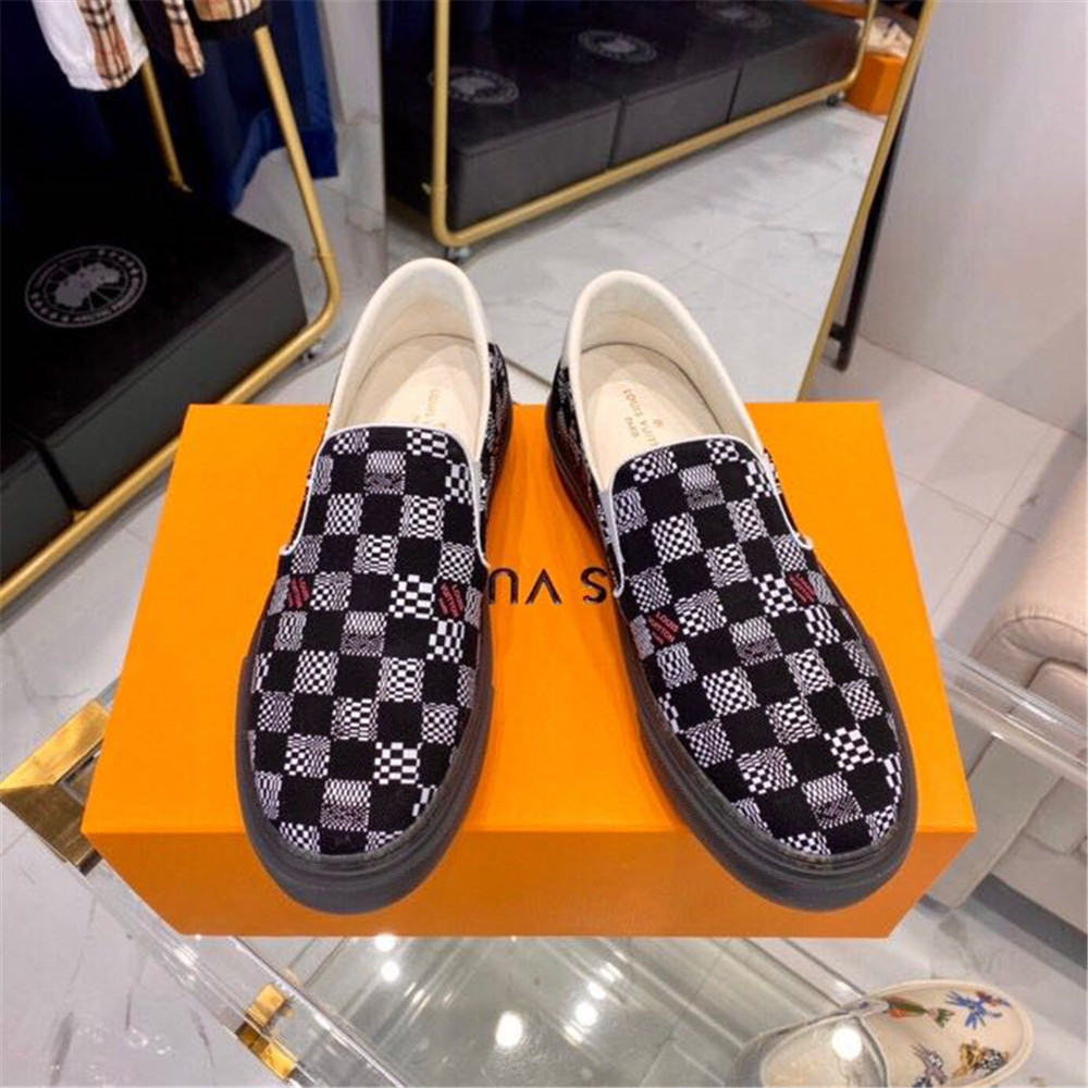 Louis Vuitton  Black Damier Loafers - DopestKickz
