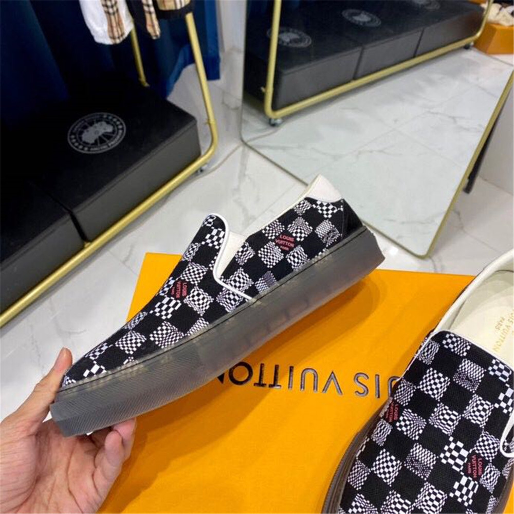 Louis Vuitton  Black Damier Loafers - DopestKickz