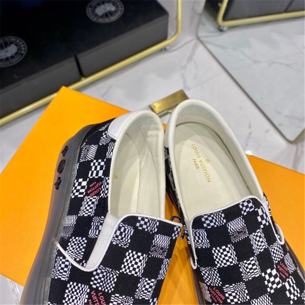 Louis Vuitton  Black Damier Loafers - DopestKickz