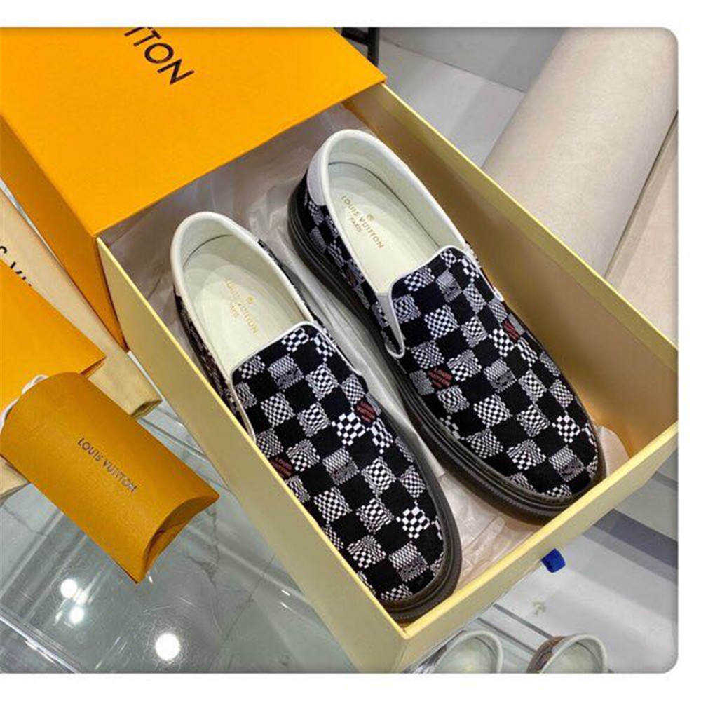 Louis Vuitton  Black Damier Loafers - DopestKickz