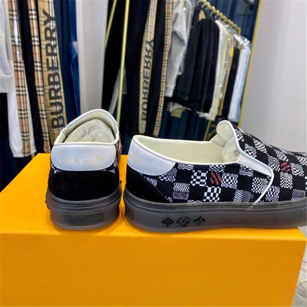 Louis Vuitton  Black Damier Loafers - DopestKickz