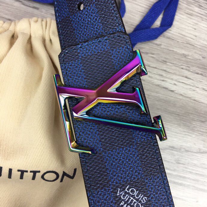 Louis Vuitton Damier 40MM Reversible Belt In Blue - DopestKickz