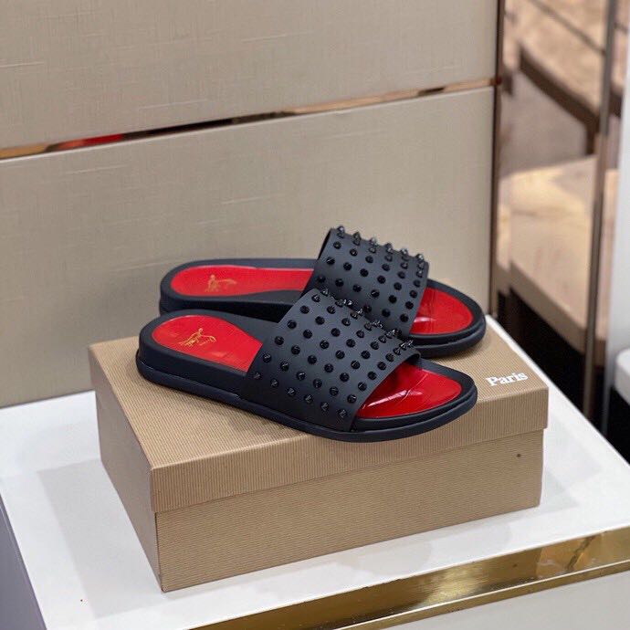 Christian Louboutin Man Slippers Flats - DopestKickz