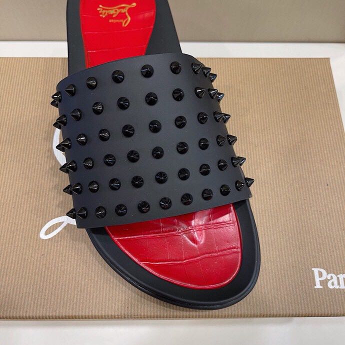 Christian Louboutin Man Slippers Flats - DopestKickz