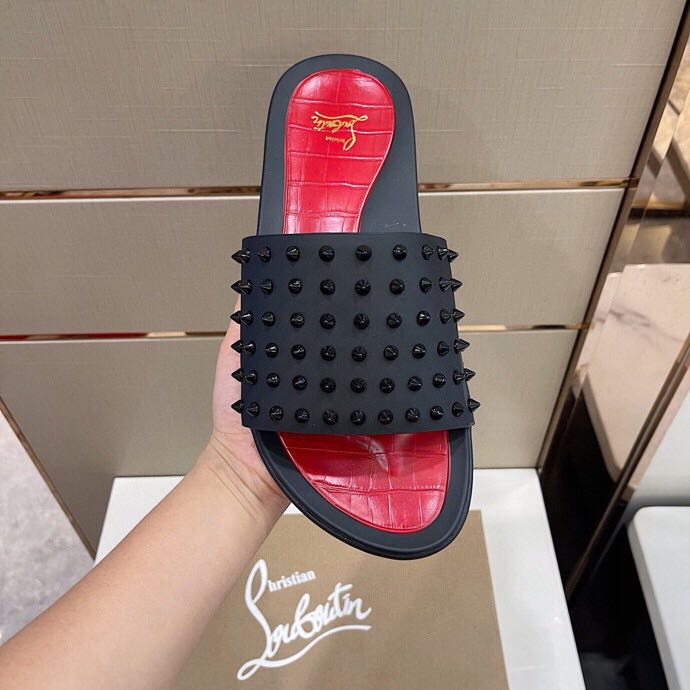 Christian Louboutin Man Slippers Flats - DopestKickz