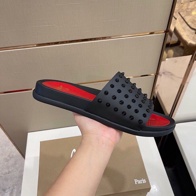 Christian Louboutin Man Slippers Flats - DopestKickz