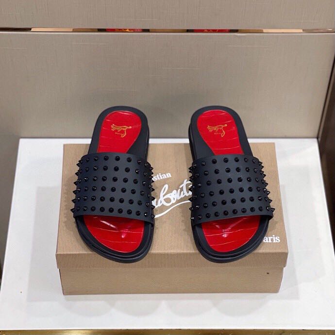 Christian Louboutin Man Slippers Flats - DopestKickz