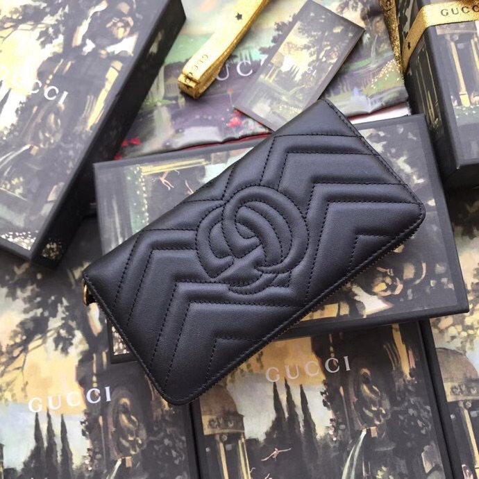 Gucci Black Leather Wallet With Interlocking G - DopestKickz