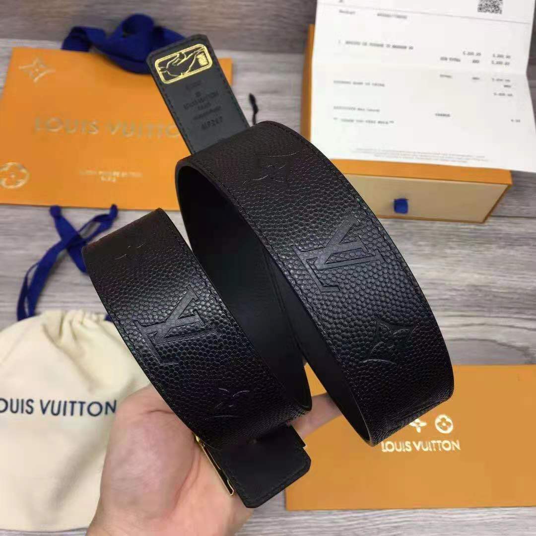 Louis Vuitton LV x NBA LV Initiales Reversible Belt 40 MM Monogram Black in Leather with Gold-tone - DopestKickz