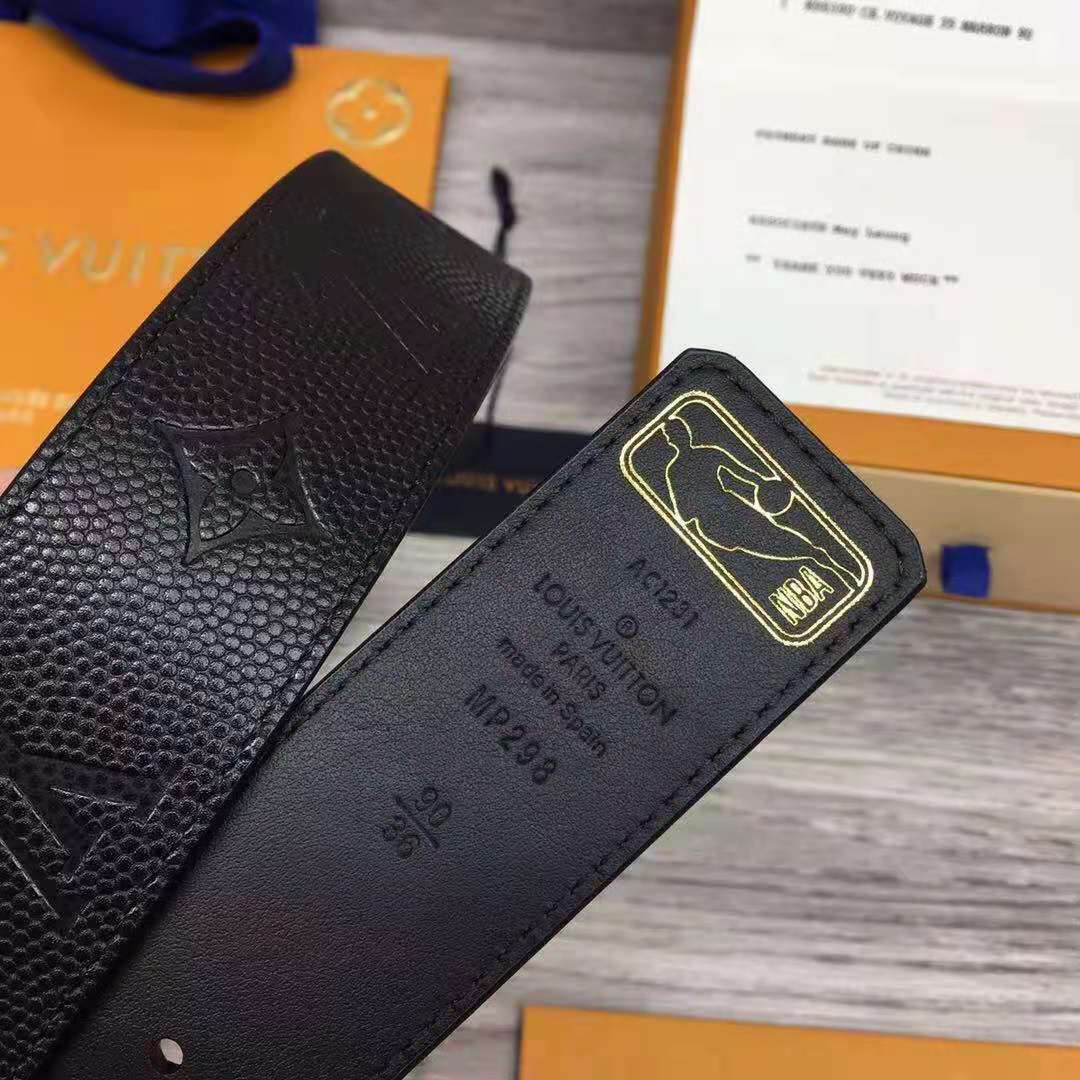 Louis Vuitton LV x NBA LV Initiales Reversible Belt 40 MM Monogram Black in Leather with Gold-tone - DopestKickz
