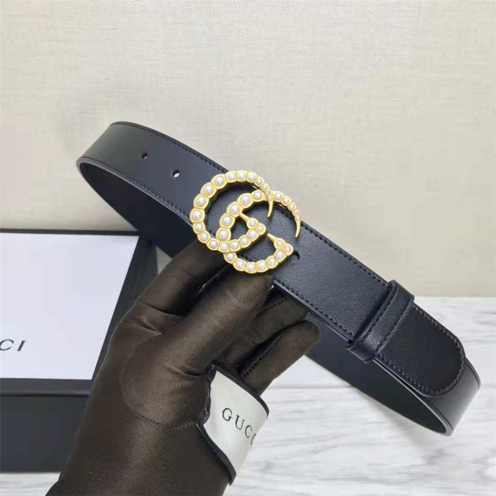 Gucci GG Pearl Black Belt  - DopestKickz