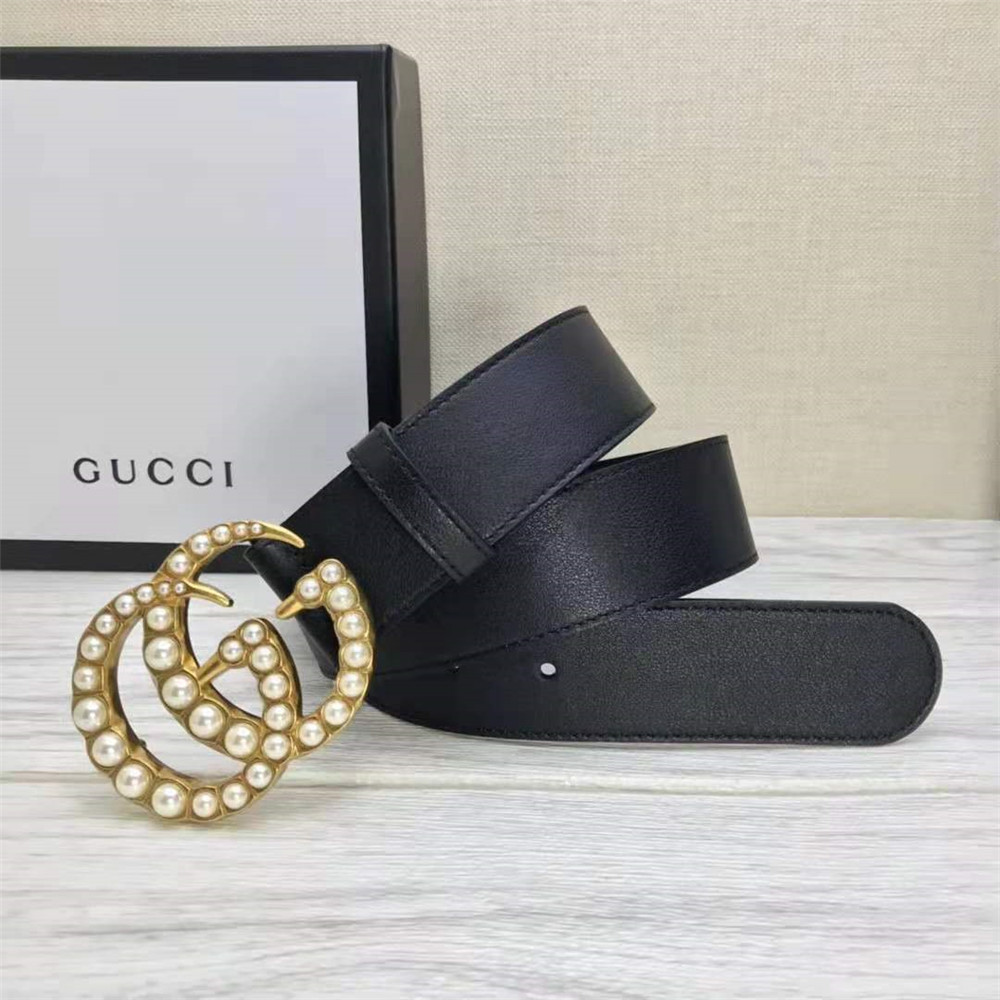 Gucci GG Pearl Black Belt  - DopestKickz