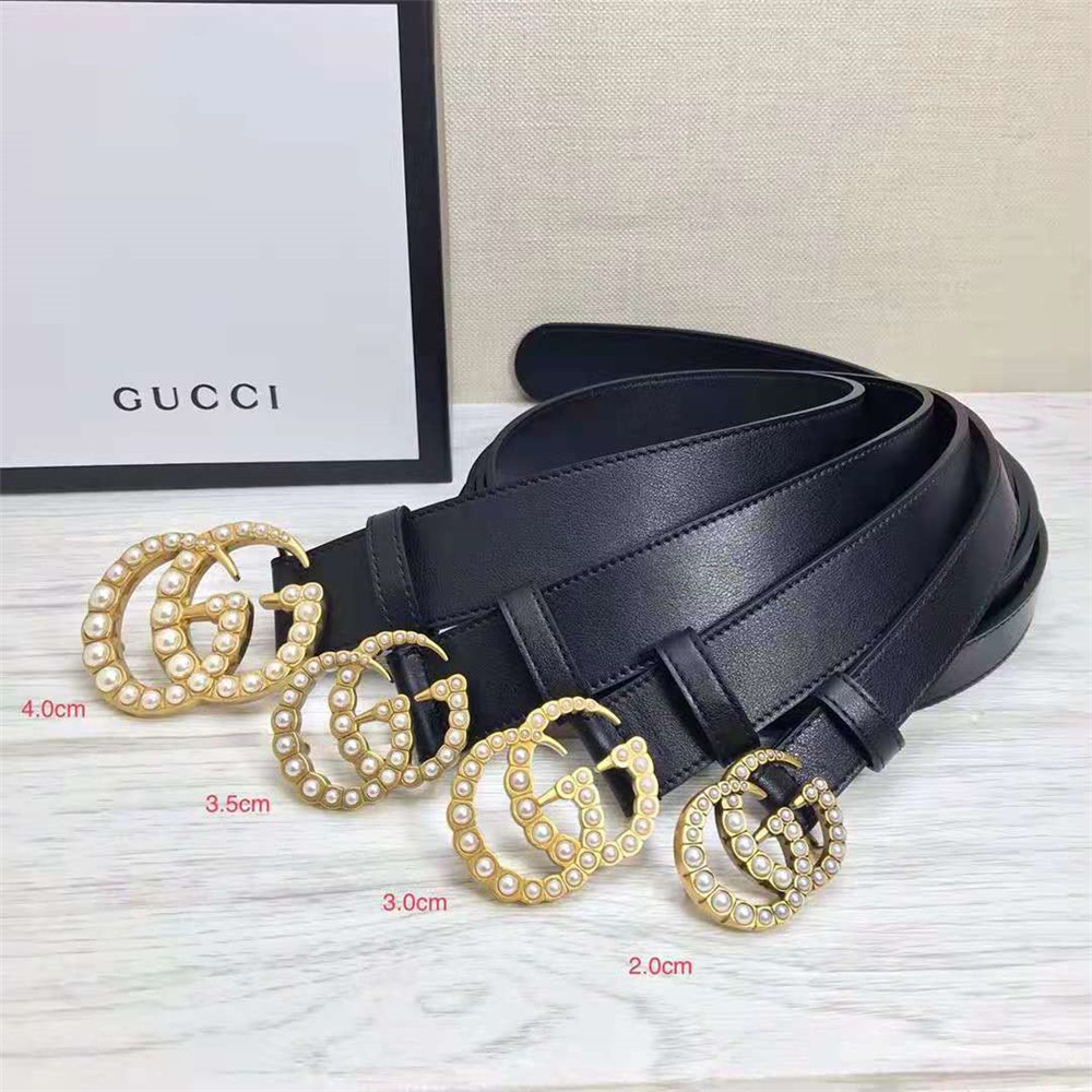 Gucci GG Pearl Black Belt  - DopestKickz