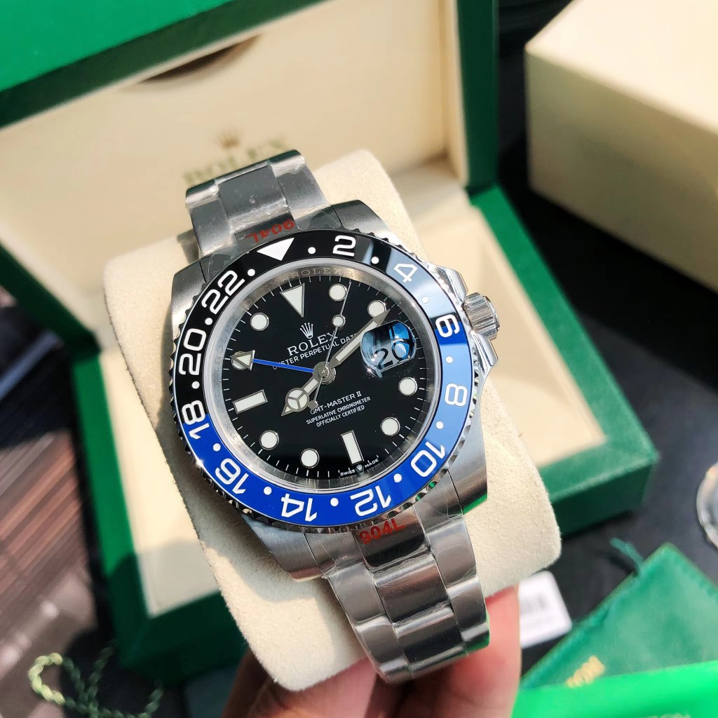 Rolex GMT Master II Batman Steel Automatic Black Dial Men's Watch - DopestKickz