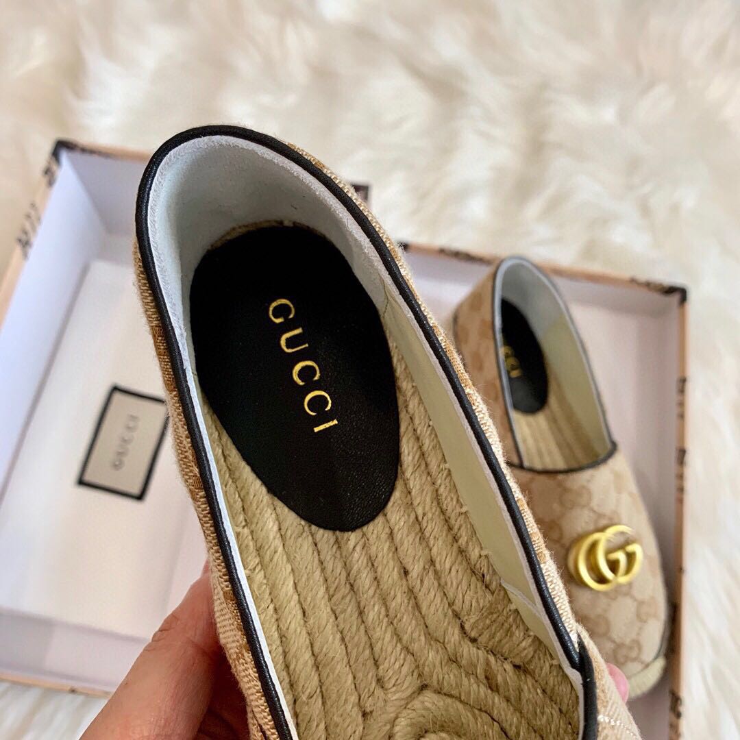 Gucci Women's GG Matelassé Canvas Espadrille - DopestKickz