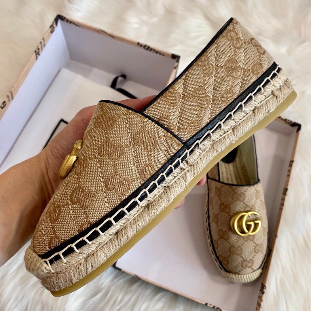 Gucci Women's GG Matelassé Canvas Espadrille - DopestKickz