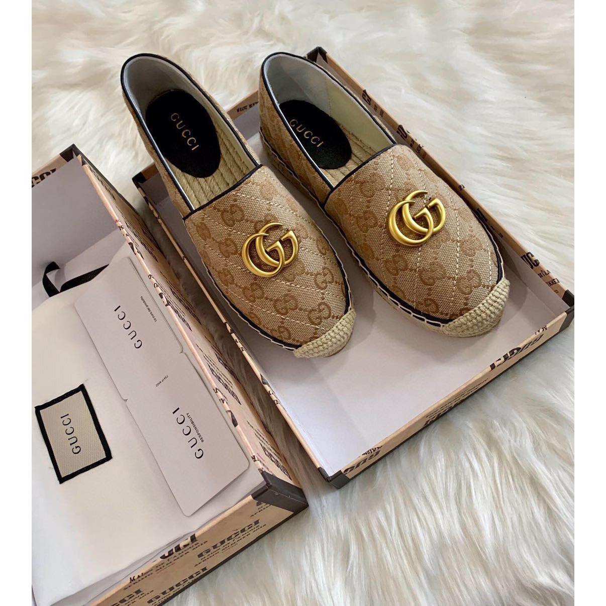 Gucci Women's GG Matelassé Canvas Espadrille - DopestKickz