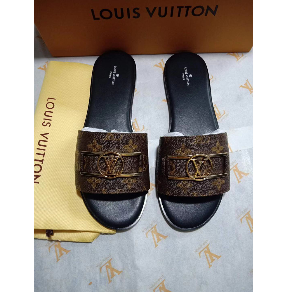 Louis Vuitton Lock It Flat Mule Slides - DopestKickz