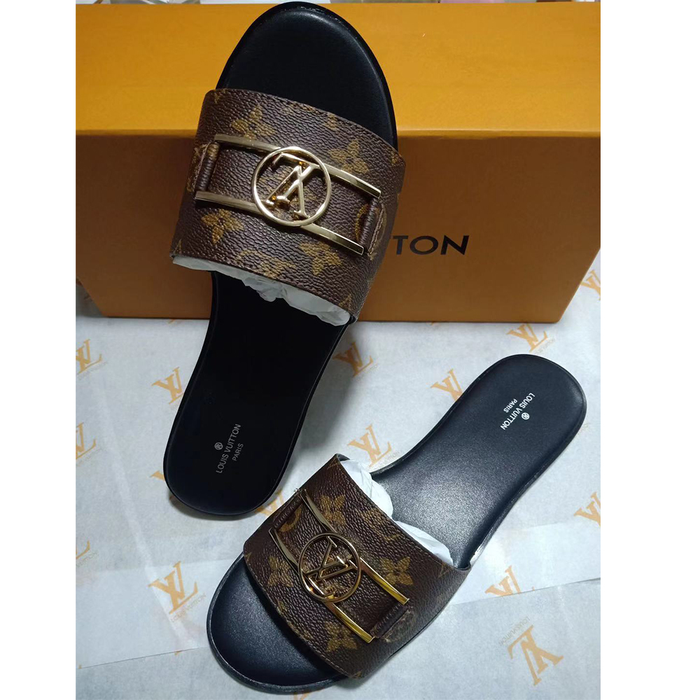 Louis Vuitton Lock It Flat Mule Slides - DopestKickz