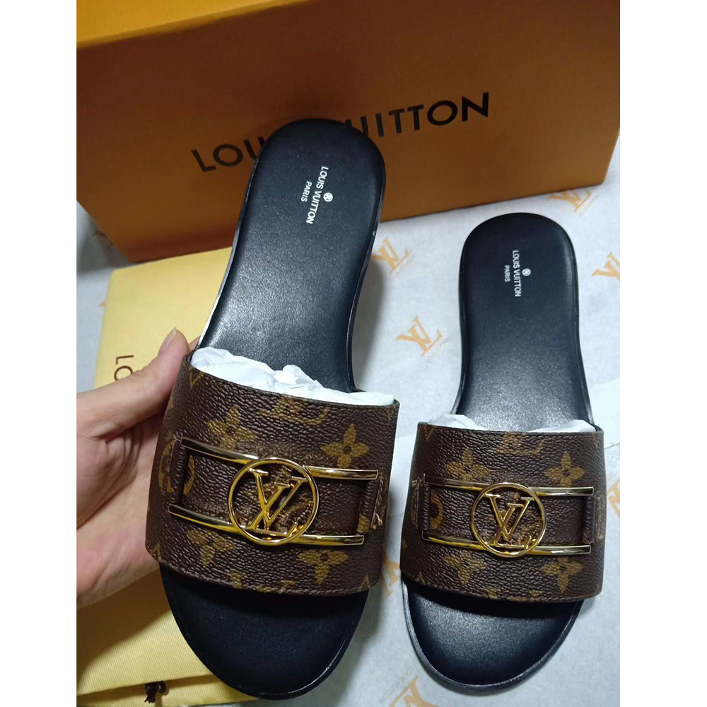 Louis Vuitton Lock It Flat Mule Slides - DopestKickz
