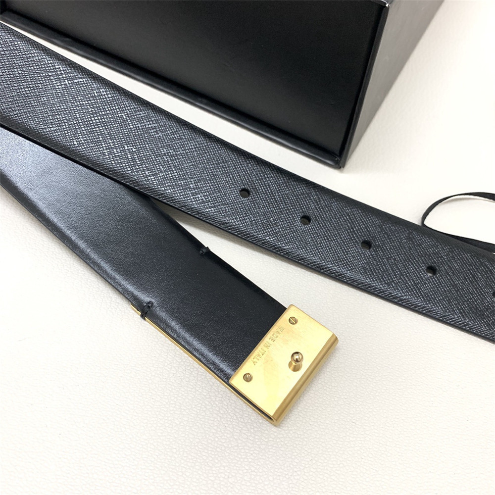 Versace 35MM Black Leather Belt (Men) - DopestKickz