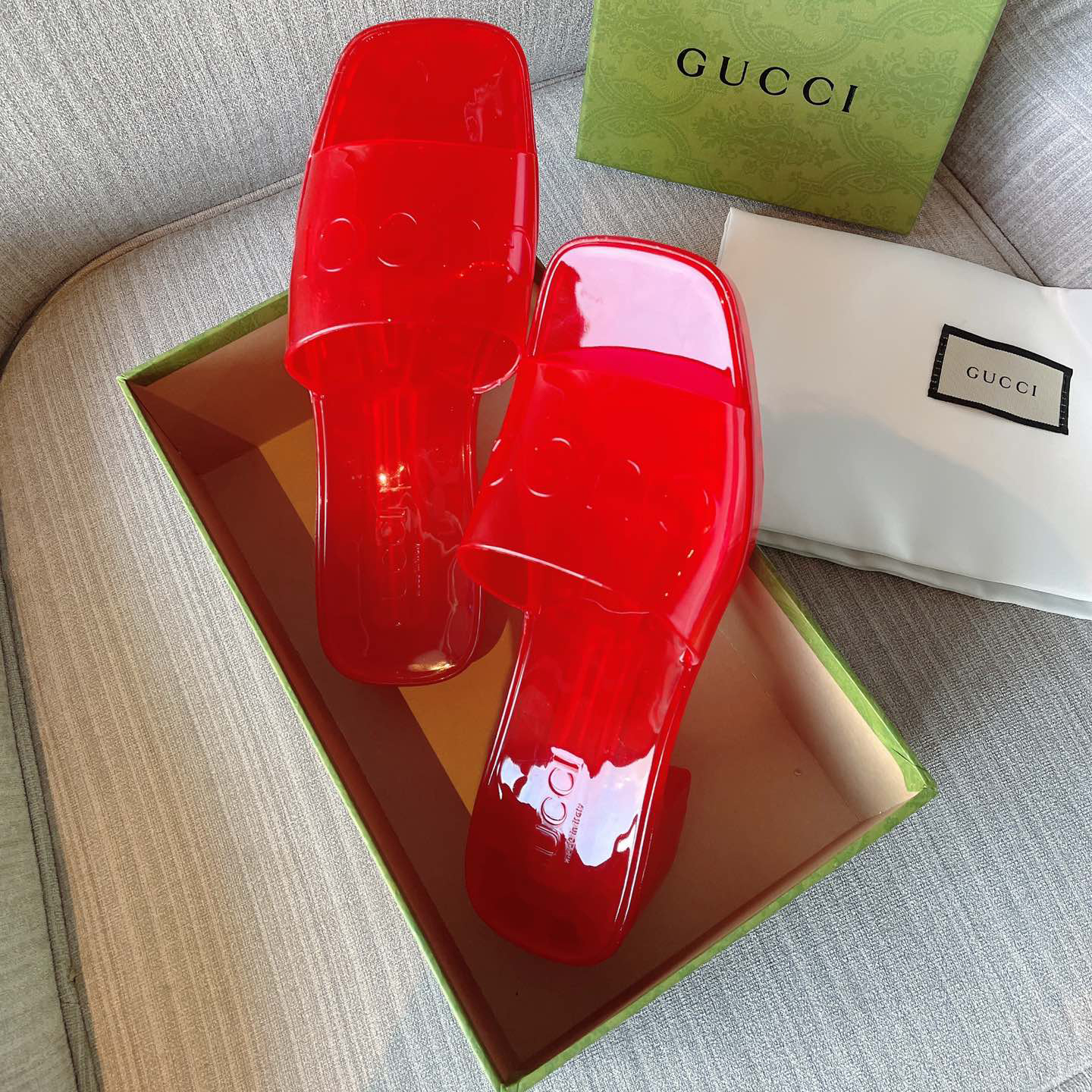 Gucci Plastique Logo-Embossed Rubber Mules - DopestKickz