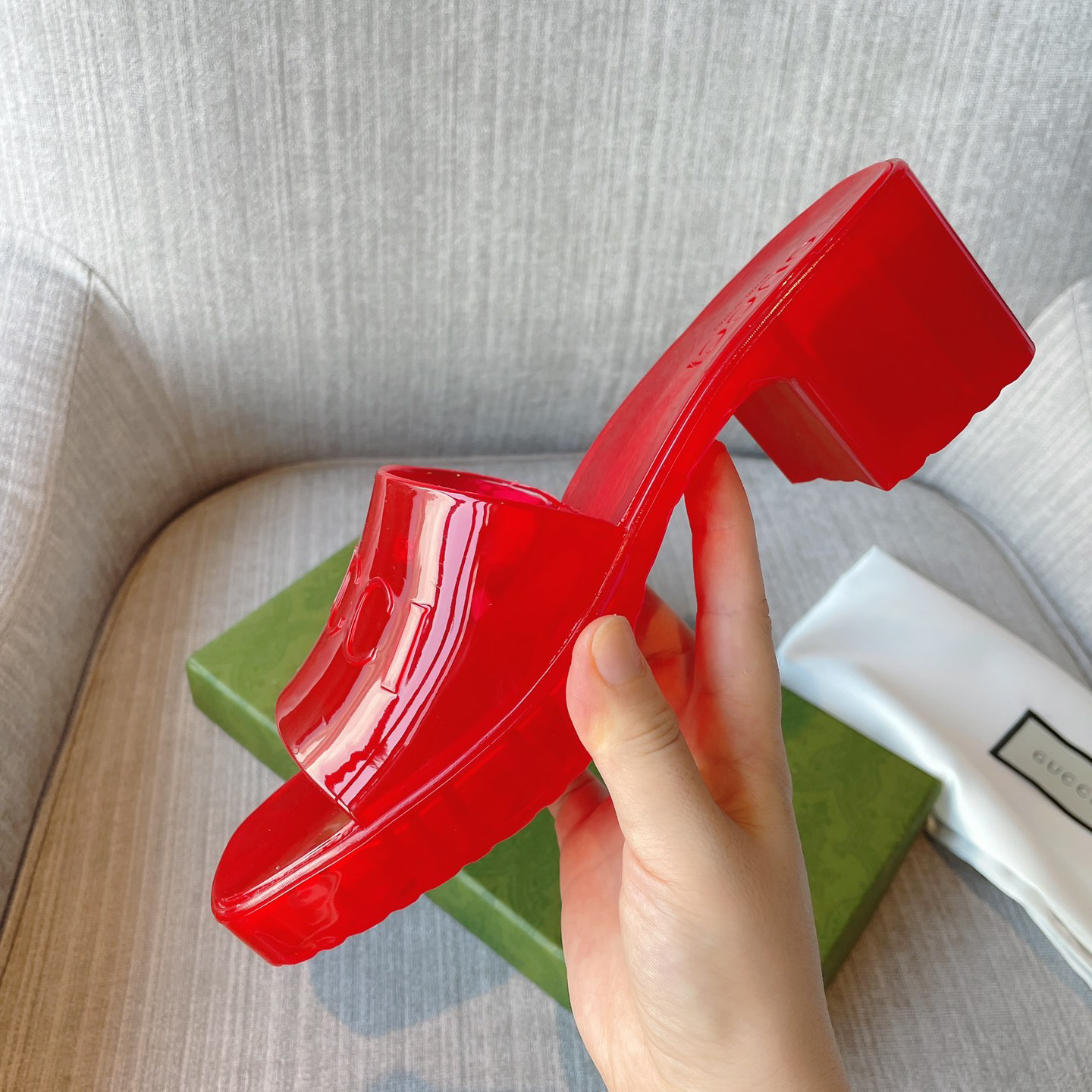 Gucci Plastique Logo-Embossed Rubber Mules - DopestKickz