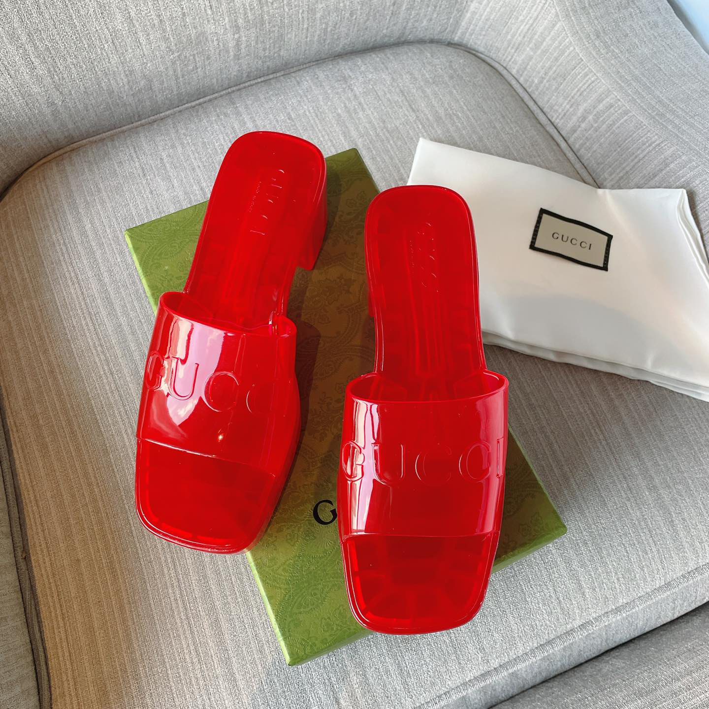 Gucci Plastique Logo-Embossed Rubber Mules - DopestKickz