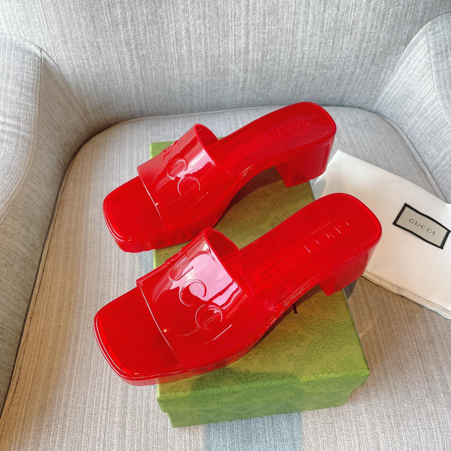 Gucci Plastique Logo-Embossed Rubber Mules - DopestKickz