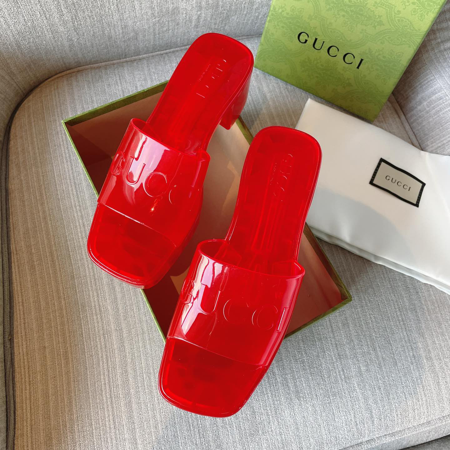 Gucci Plastique Logo-Embossed Rubber Mules - DopestKickz