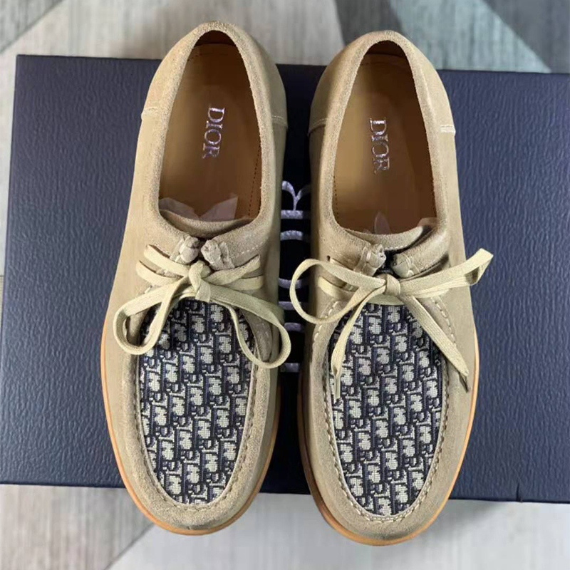 Dior Suede Oblique Jacquard Lace-Up Shoes - DopestKickz