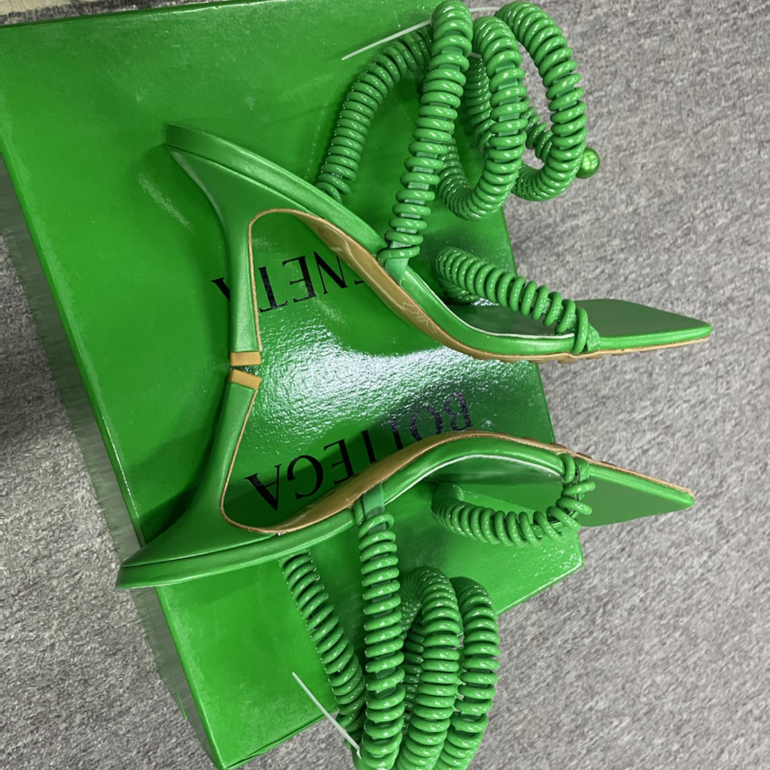 Bottega Veneta Sandals Wire Stretch Grass Womens Green - DopestKickz