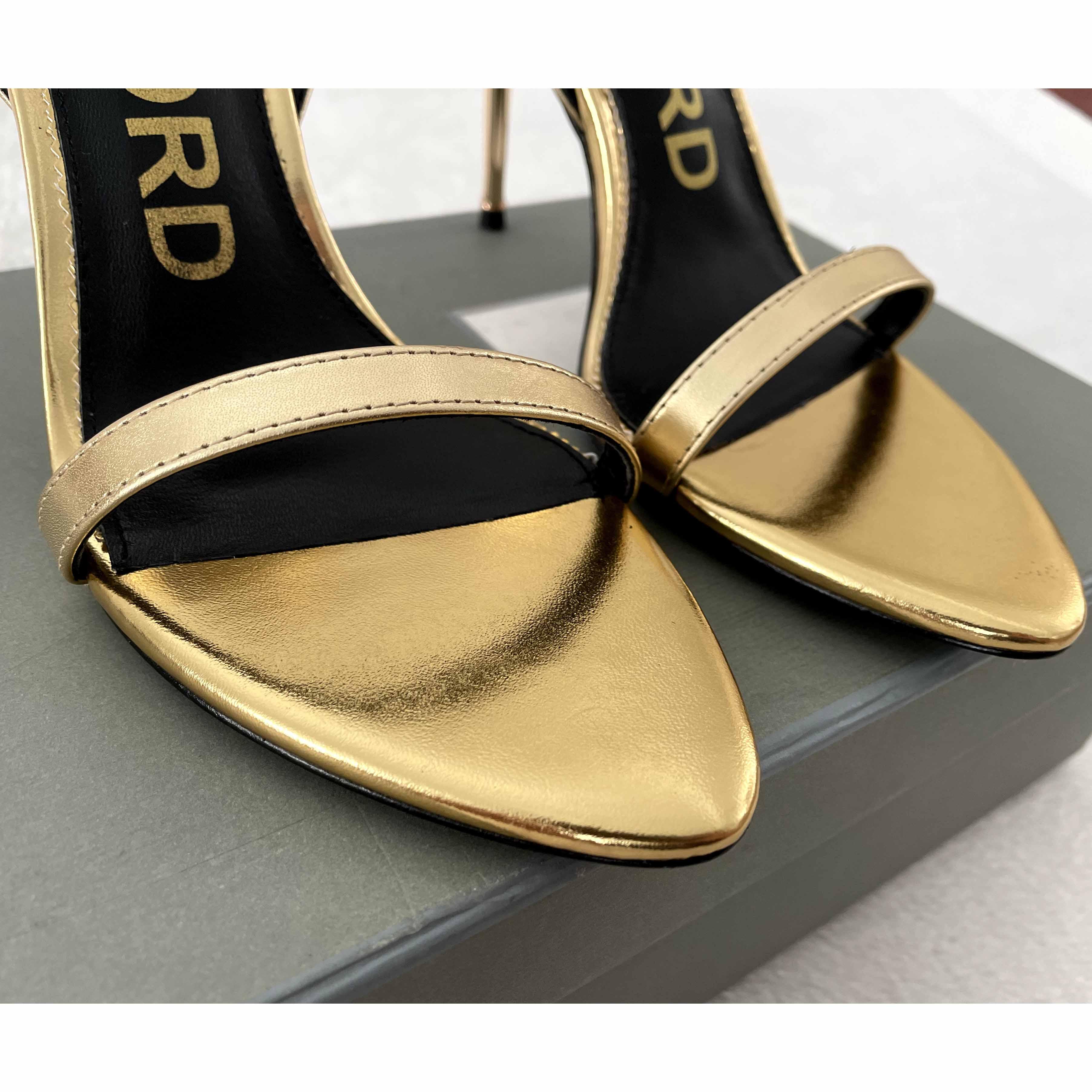 Tom Ford Gold Padlock Sandals - DopestKickz