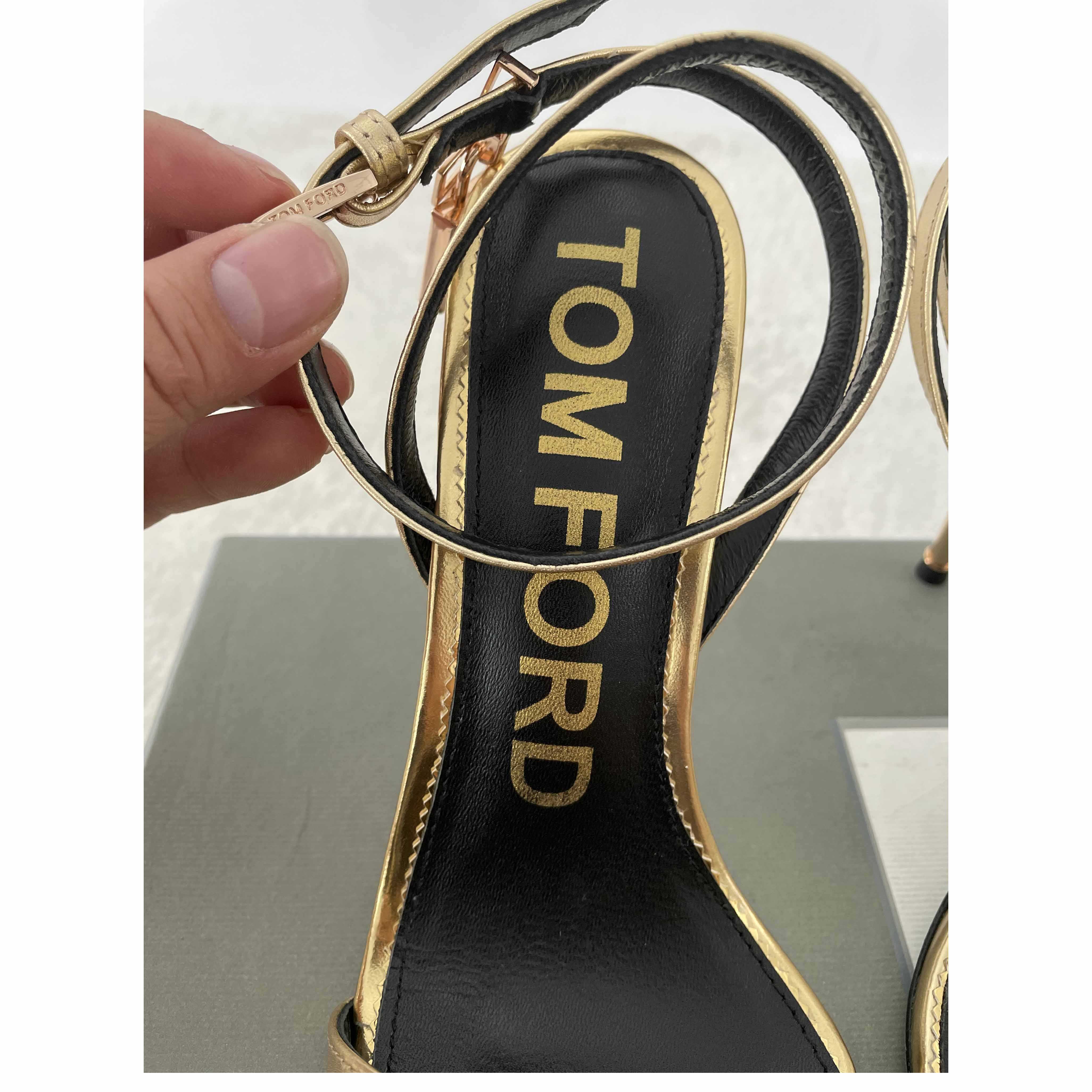 Tom Ford Gold Padlock Sandals - DopestKickz