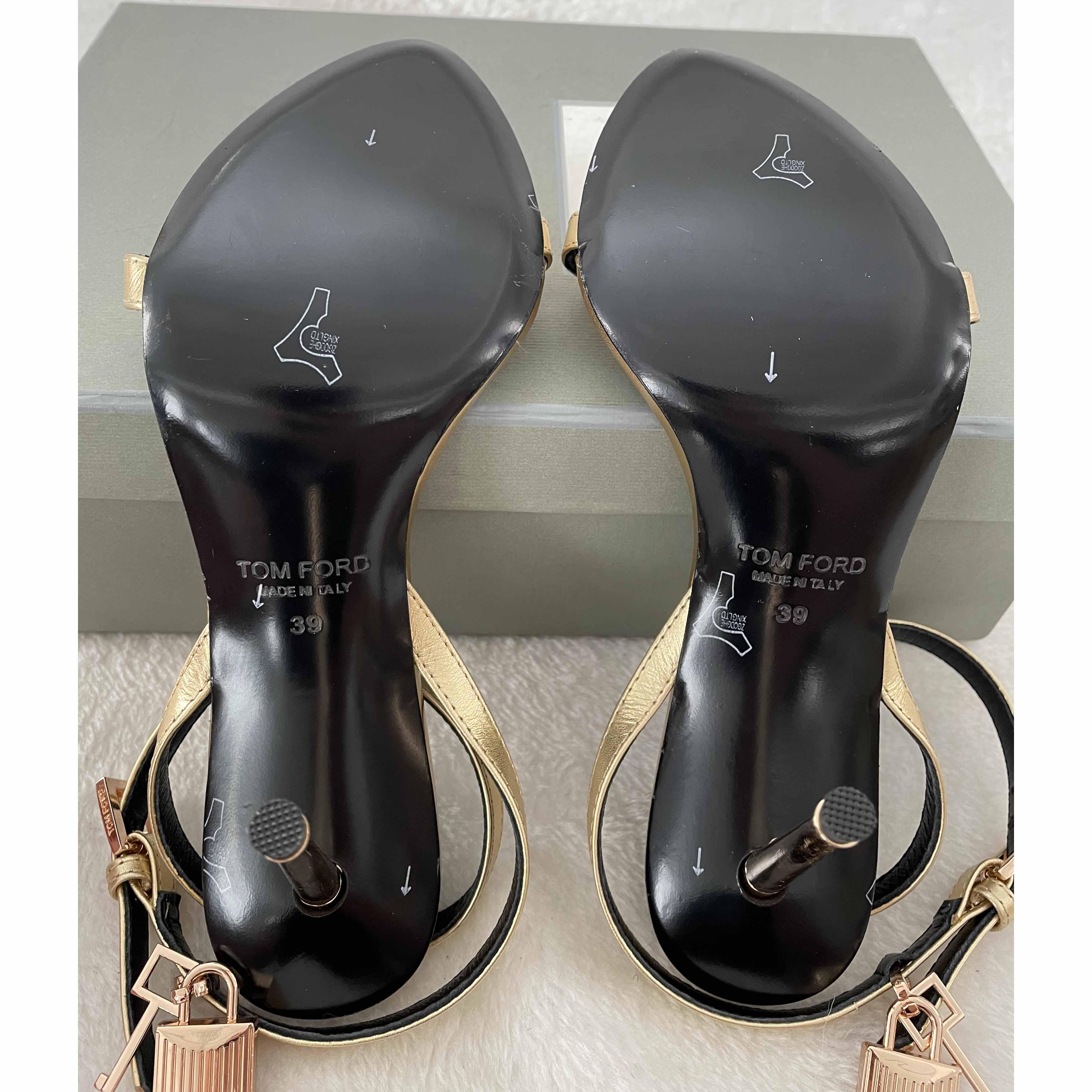 Tom Ford Gold Padlock Sandals - DopestKickz