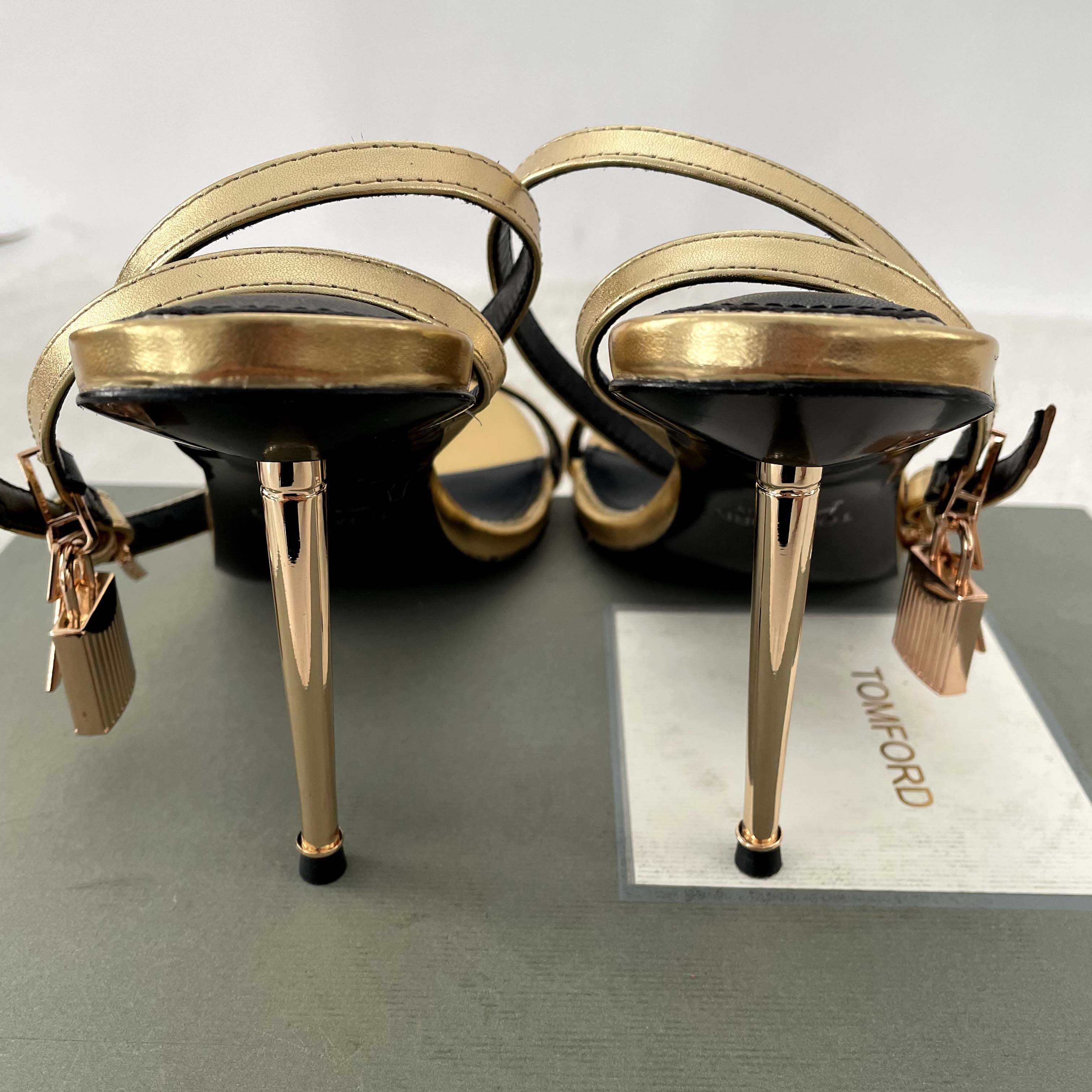Tom Ford Gold Padlock Sandals - DopestKickz