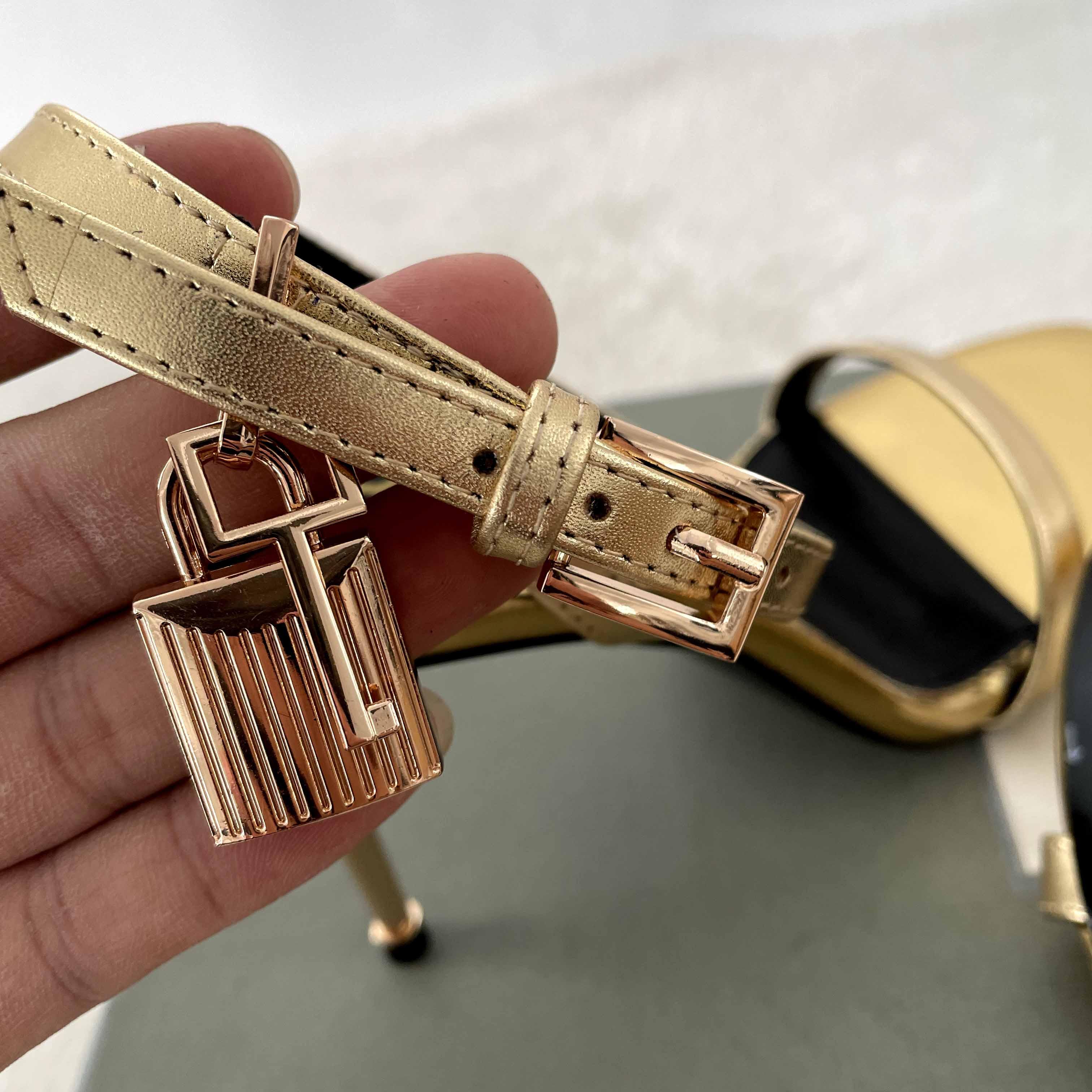 Tom Ford Gold Padlock Sandals - DopestKickz