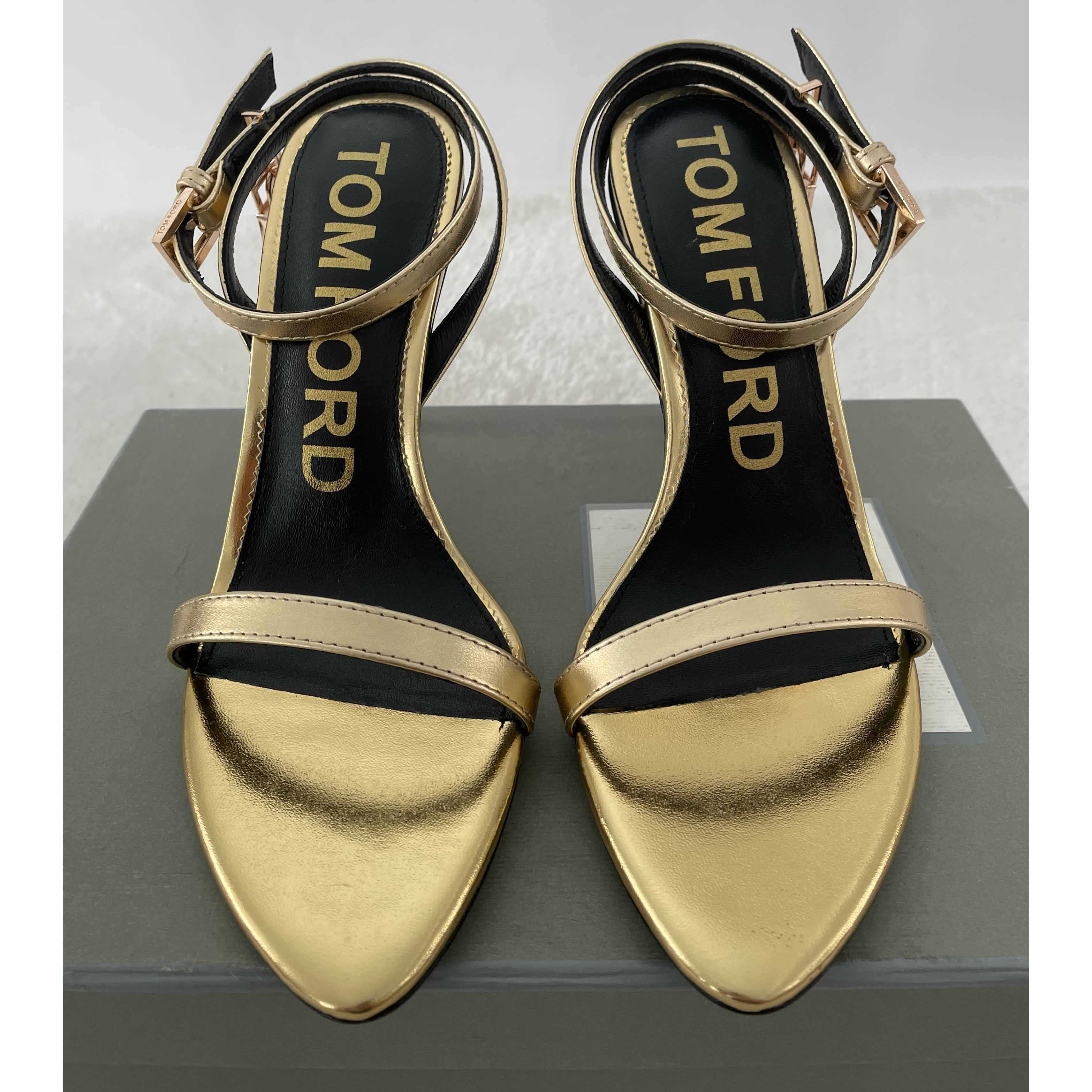 Tom Ford Gold Padlock Sandals - DopestKickz