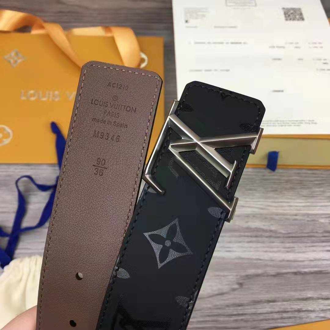 Louis Vuitton Initiales Monogram Eclipse Reversible Belt - DopestKickz