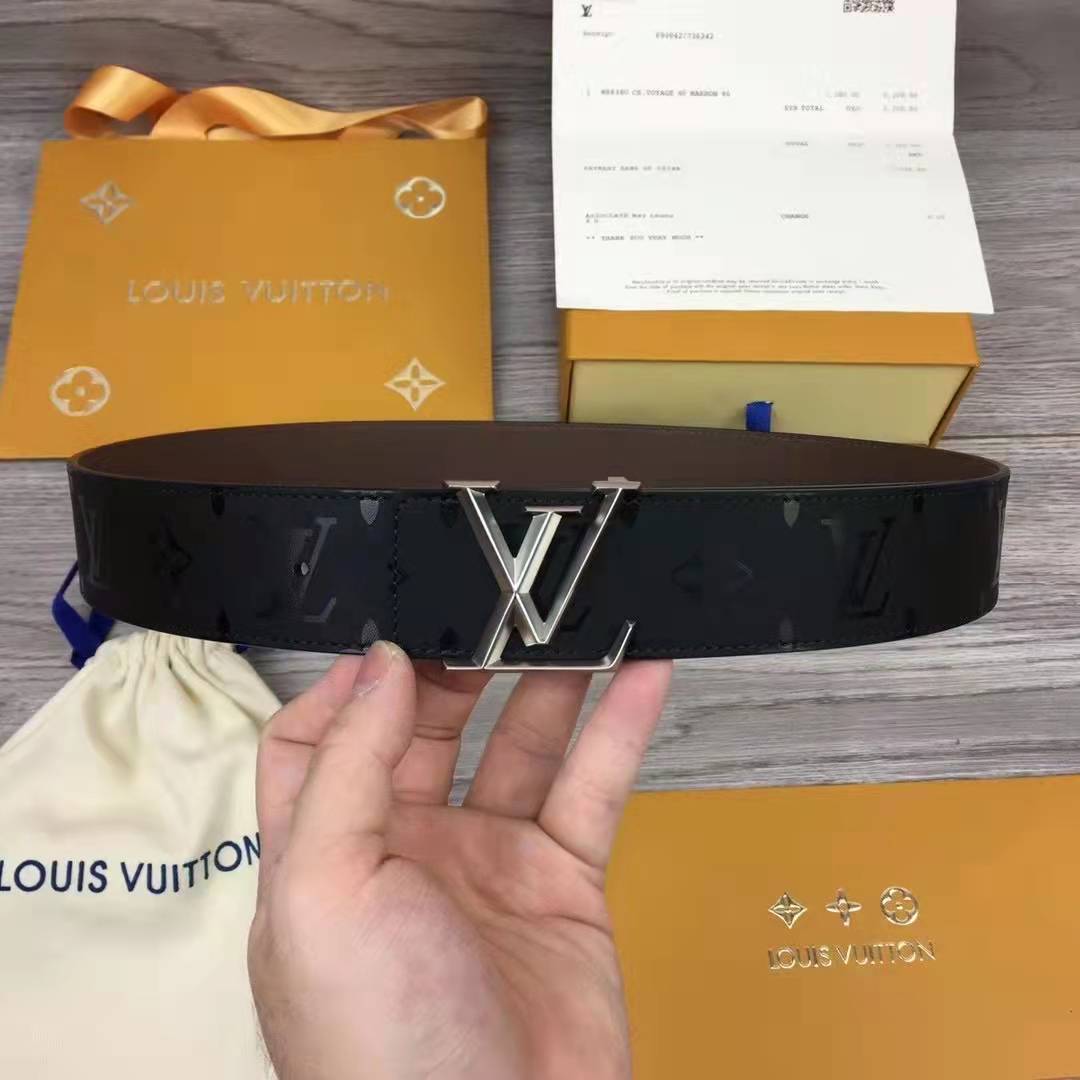 Louis Vuitton Initiales Monogram Eclipse Reversible Belt - DopestKickz