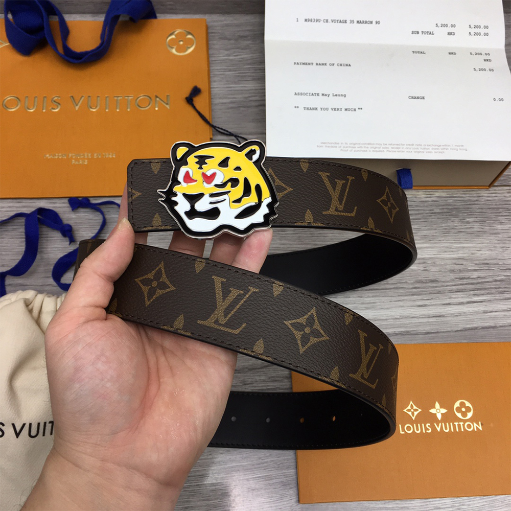 Louis Vuitton Tiger 40MM Belt Brown - DopestKickz