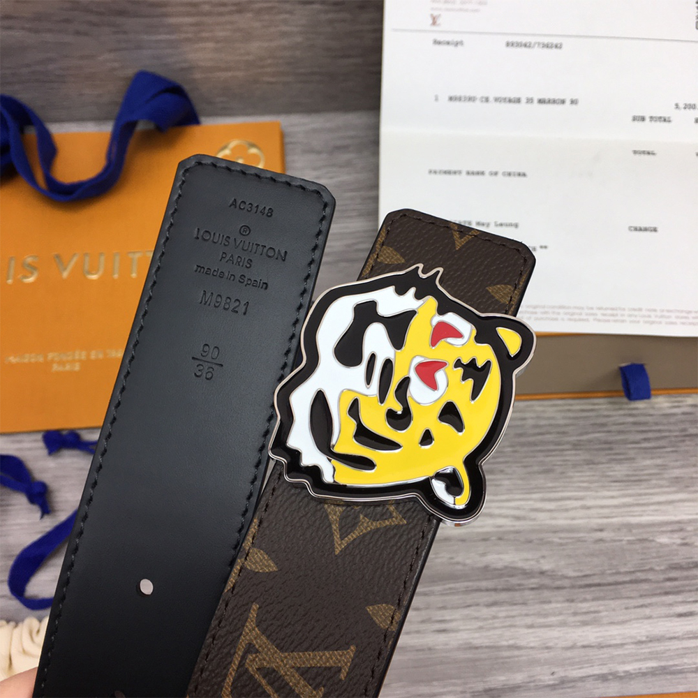 Louis Vuitton Tiger 40MM Belt Brown - DopestKickz